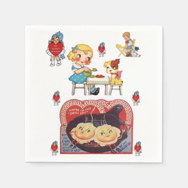 Valentinstag Zeitung Napkins Serviette (Vorderseite)