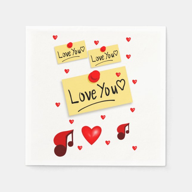 Valentinstag Zeitung Napkins Serviette (Vorderseite)