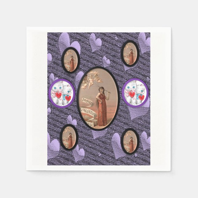 Valentinstag Zeitung Napkins Serviette (Vorderseite)