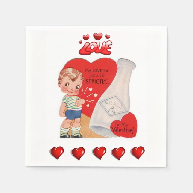 Valentinstag Zeitung Napkins Serviette (Vorderseite)