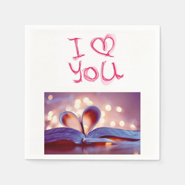 Valentinstag Zeitung Napkins Serviette (Vorderseite)