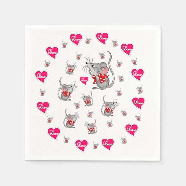 Valentinstag Zeitung Napkins Serviette (Vorderseite)