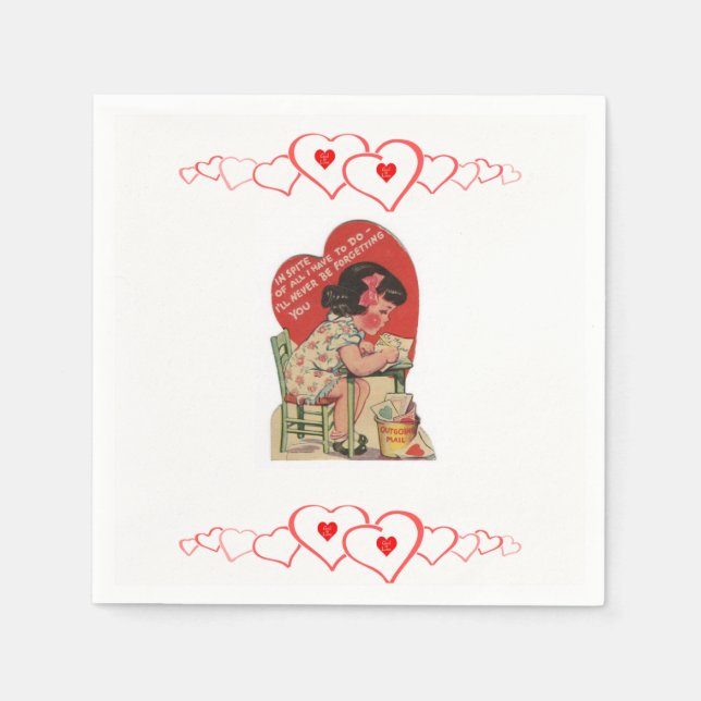 Valentinstag Zeitung Napkins Serviette (Vorderseite)