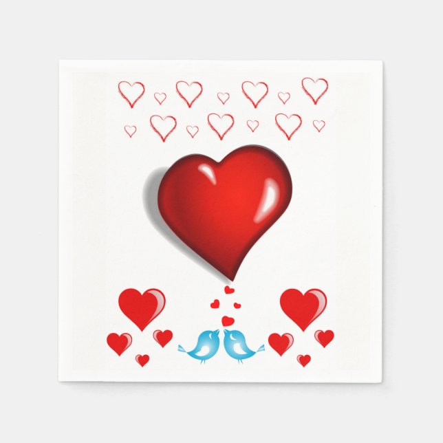 Valentinstag Zeitung Napkins Serviette (Vorderseite)