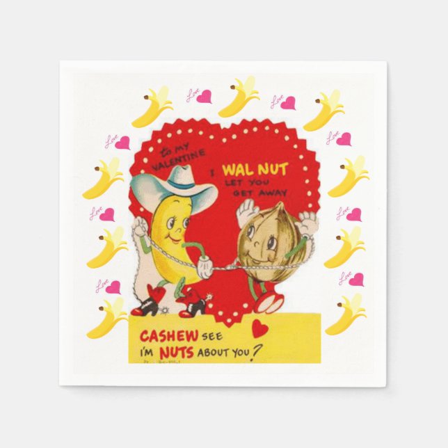 Valentinstag Zeitung Napkins Serviette (Vorderseite)