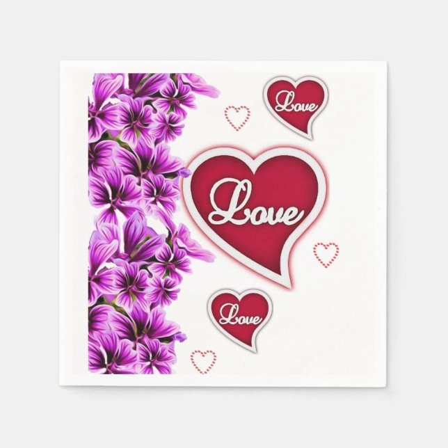 Valentinstag Zeitung Napkins Serviette (Vorderseite)