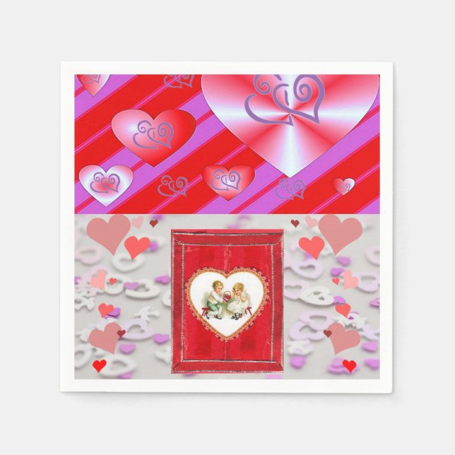 Valentinstag Zeitung Napkins Serviette (Vorderseite)