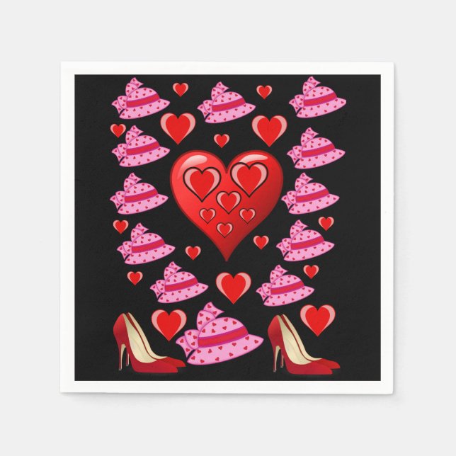 Valentinstag Zeitung Napkins Serviette (Vorderseite)