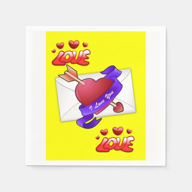 Valentinstag Zeitung Napkins Serviette (Vorderseite)