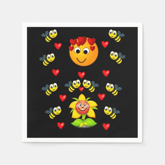 Valentinstag Zeitung Napkins Serviette (Vorderseite)