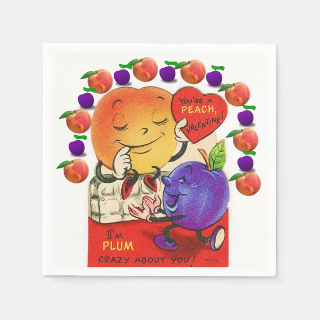 Valentinstag Zeitung Napkins Serviette (Vorderseite)