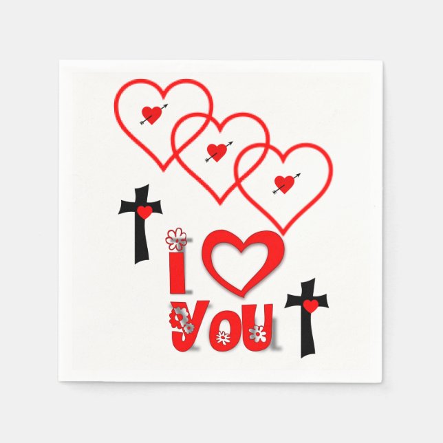 Valentinstag Zeitung Napkins Serviette (Vorderseite)