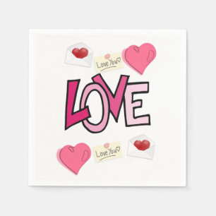 Valentinstag Zeitung Napkins Serviette