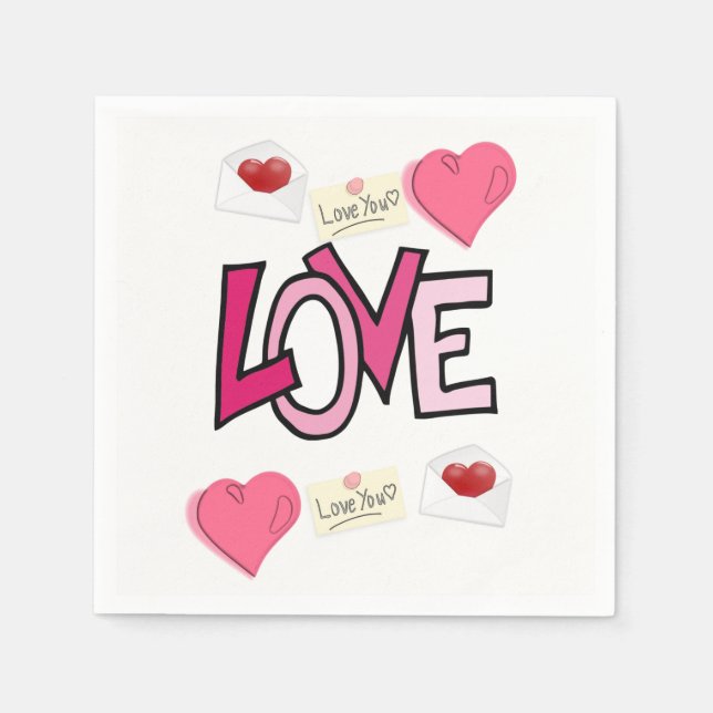 Valentinstag Zeitung Napkins Serviette (Vorderseite)