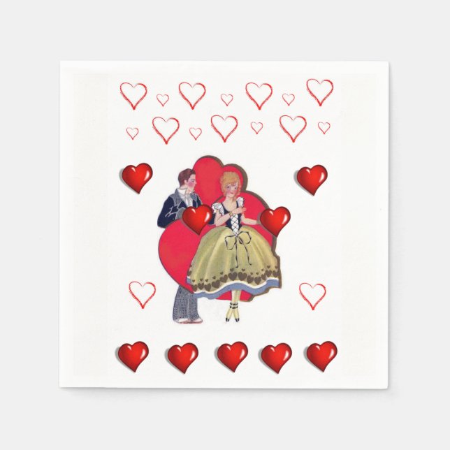 Valentinstag Zeitung Napkins Serviette (Vorderseite)