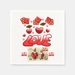 Valentinstag Zeitung Napkins Serviette