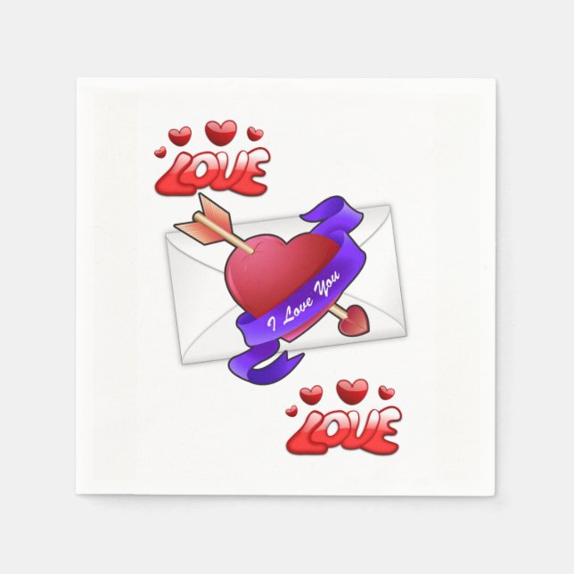 Valentinstag Zeitung Napkins Serviette (Vorderseite)