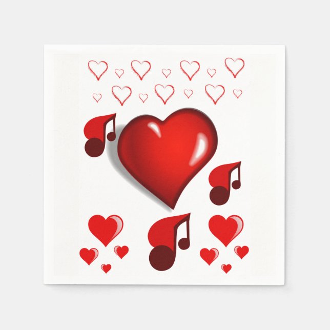 Valentinstag Zeitung Napkins Serviette (Vorderseite)