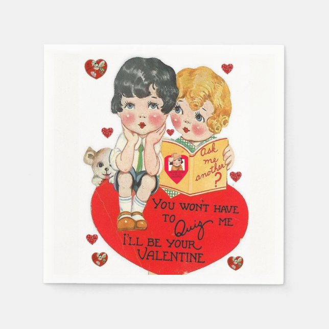 Valentinstag Zeitung Napkins Serviette (Vorderseite)