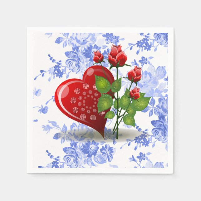 Valentinstag Zeitung Napkins Serviette (Vorderseite)