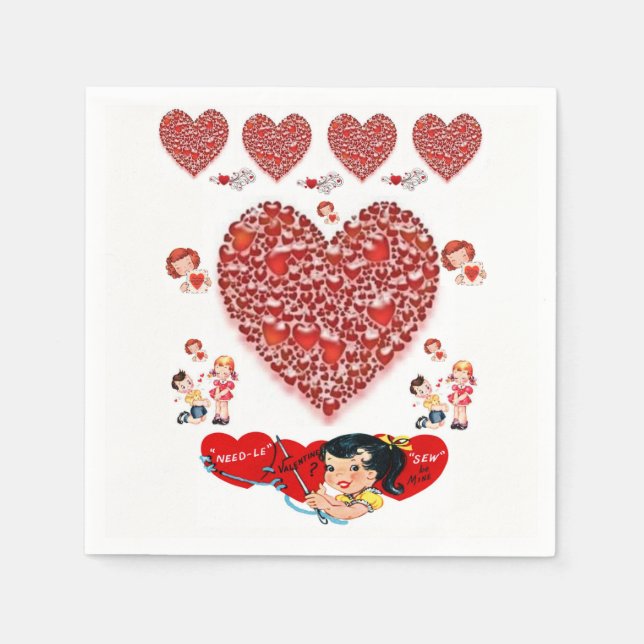 Valentinstag Zeitung Napkins Serviette (Vorderseite)
