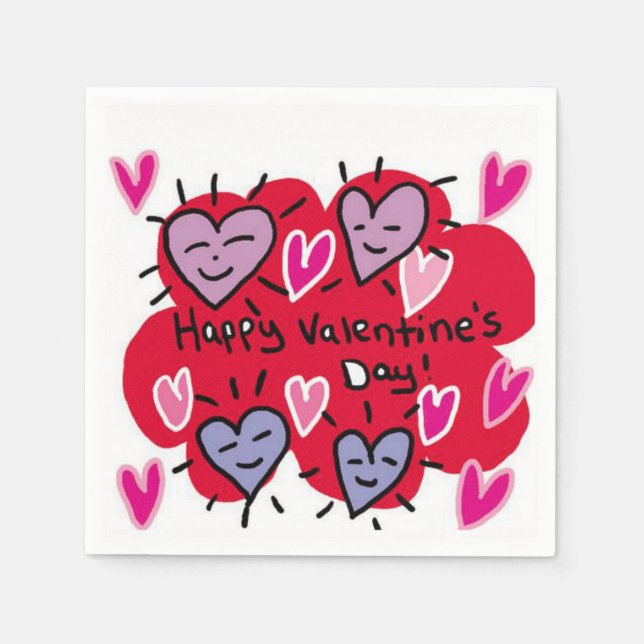 Valentinstag Zeitung Napkins Serviette (Vorderseite)