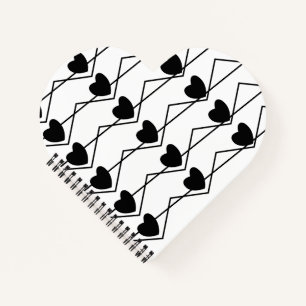 Valentinstag Zickzack Stripe-Herz-Muster Notizbuch