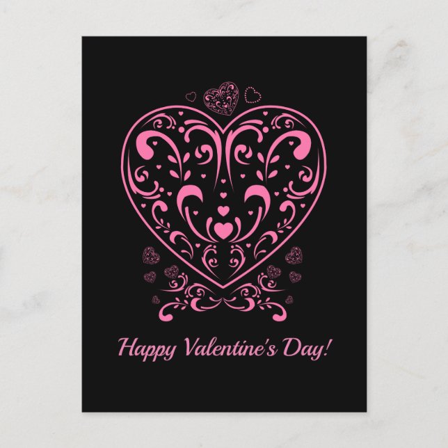 Valentinstag Ziertrappe Postkarte (Vorderseite)