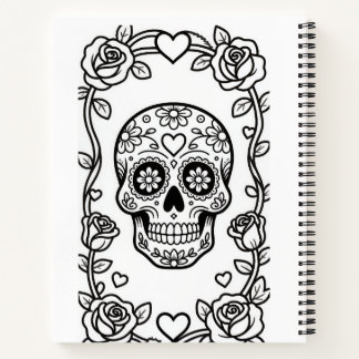 Valentinstag-Zuckerschädel-Notizbuch Notizbuch