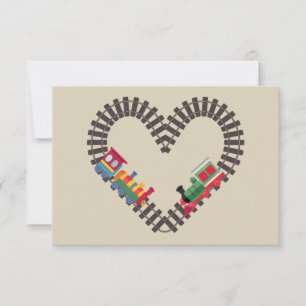 Valentinstag Zug Eisenbahn Herz Dankeskarte