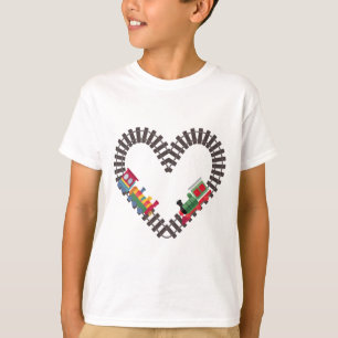 Valentinstag Zug Eisenbahn Herz  T-Shirt