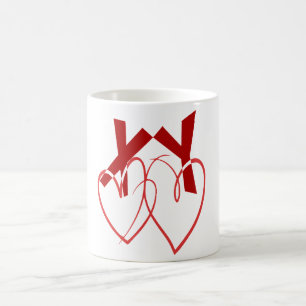 Valentinstag zwei niedliche Herzen Liebe Kaffeetasse