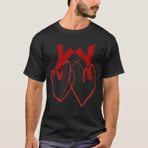 Valentinstag zwei niedliche Herzen Liebe T-Shirt