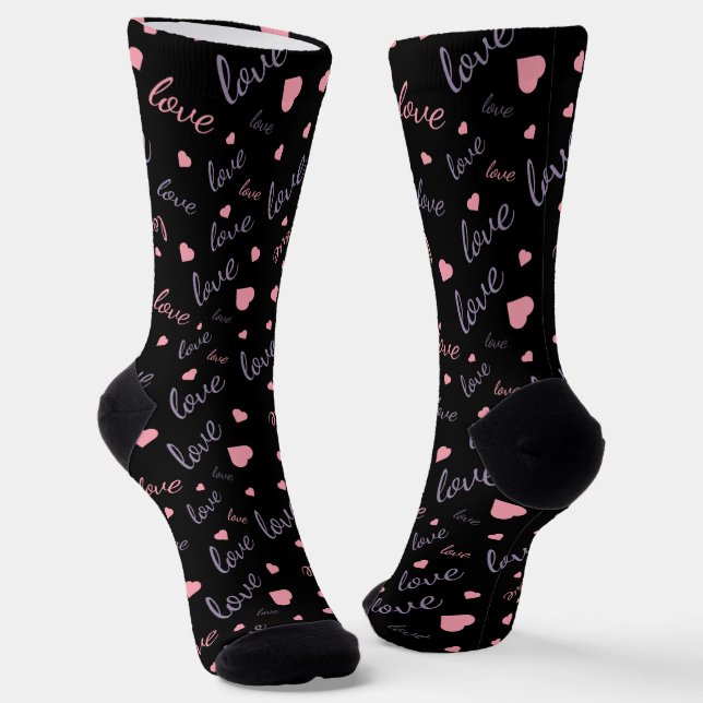 Valentinstage in typo graphischer Liebe Socken (Gewinkelt)