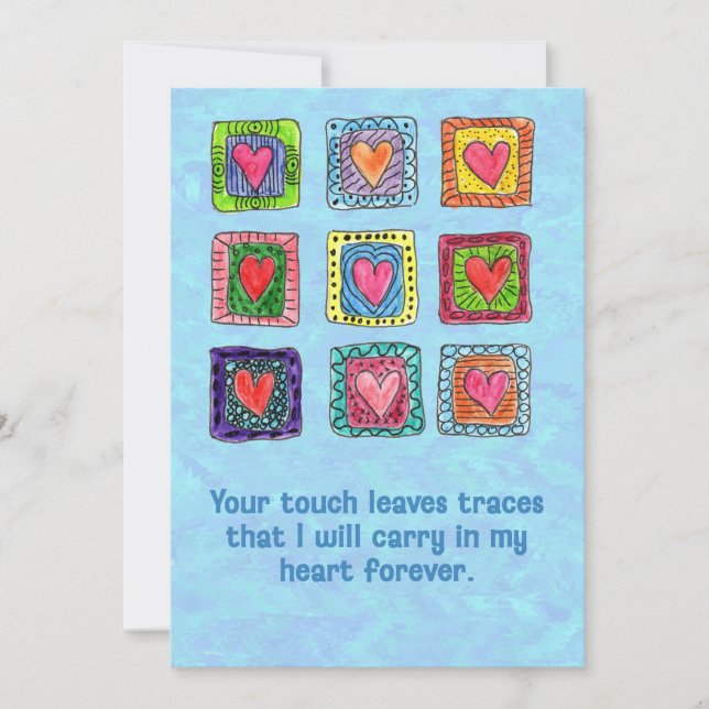 Valentinstagkarte mit handgemalten Doodle Herzen  Feiertagskarte (Vorderseite)