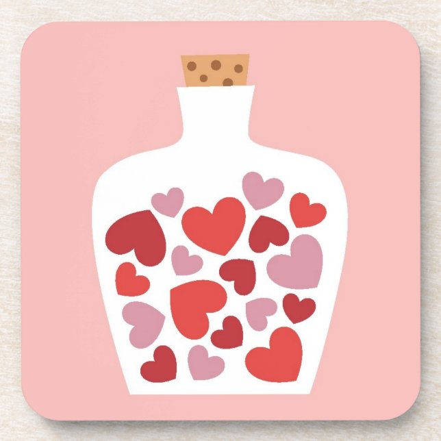 Valentinstagkartenentwurf Getränkeuntersetzer (Vorderseite)