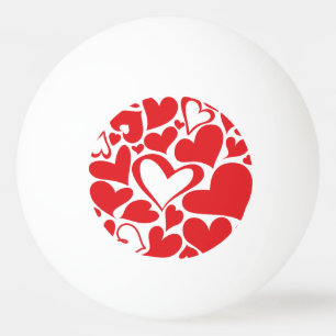 Valentinstagmuster mit roten Herzen Tischtennisball