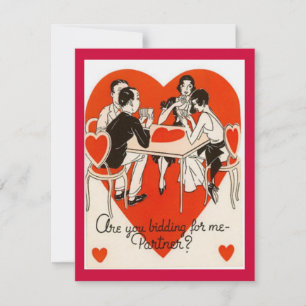 Valentinstags-Brücke-Spiel Einladung