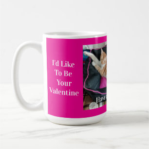 Valentinstags-Foto-Spaß mit Ingwerkatze Kaffeetasse