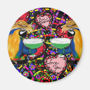 Valentinstags-Papageien Magnet