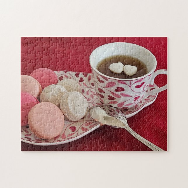 Valentinstags-Tee und Kekse Puzzle (Horizontal)
