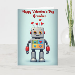 Valentinstagskarte für Enkelsohn Roboter Karte