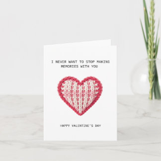 Valentinstagskarte – Gestrickeltes Herzdesign Feiertagskarte