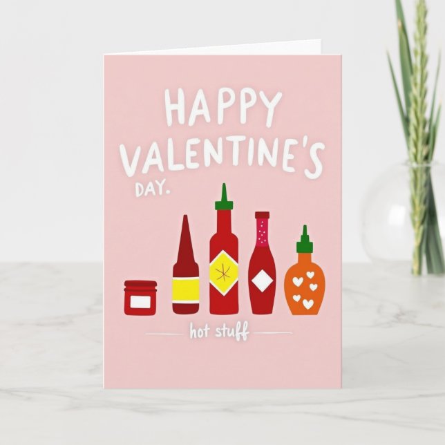 Valentinstagskarte 'Hot Stuff' Karte (Vorderseite)