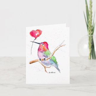 Valentinstagskarte "Kolibri verliebt" Karte