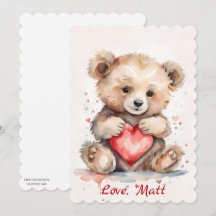 Valentinstagskarte mit Bär und individuellem Text