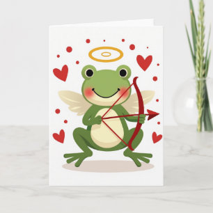 Valentinstagskarte mit Cupid-Frosch Karte