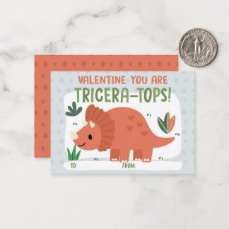 Valentinstagskarte mit Dinosaurier für die Schulkl Mitteilungskarte