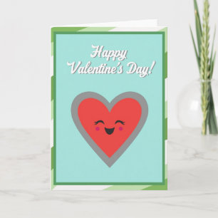 Valentinstagskarte mit gestreiftem Herzen Karte