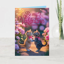 Valentinstagskarte mit getigertem Kätzchen Feiertagskarte